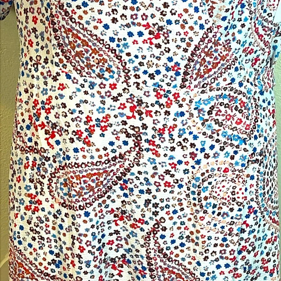 Sage Collection Puff Sleeve Paisley Wrap Dress White size 6 - Picture 6 of 12